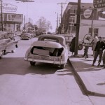 trolley hits Mac's car 1952