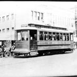 cedar grove streetcar in front of the grand opera house