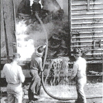 Fire at the Texas and Pacific Freight Yard